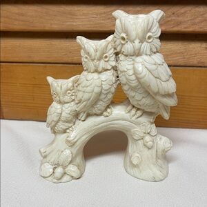 Vintage Italian Owl Figurine Trio by A Santini